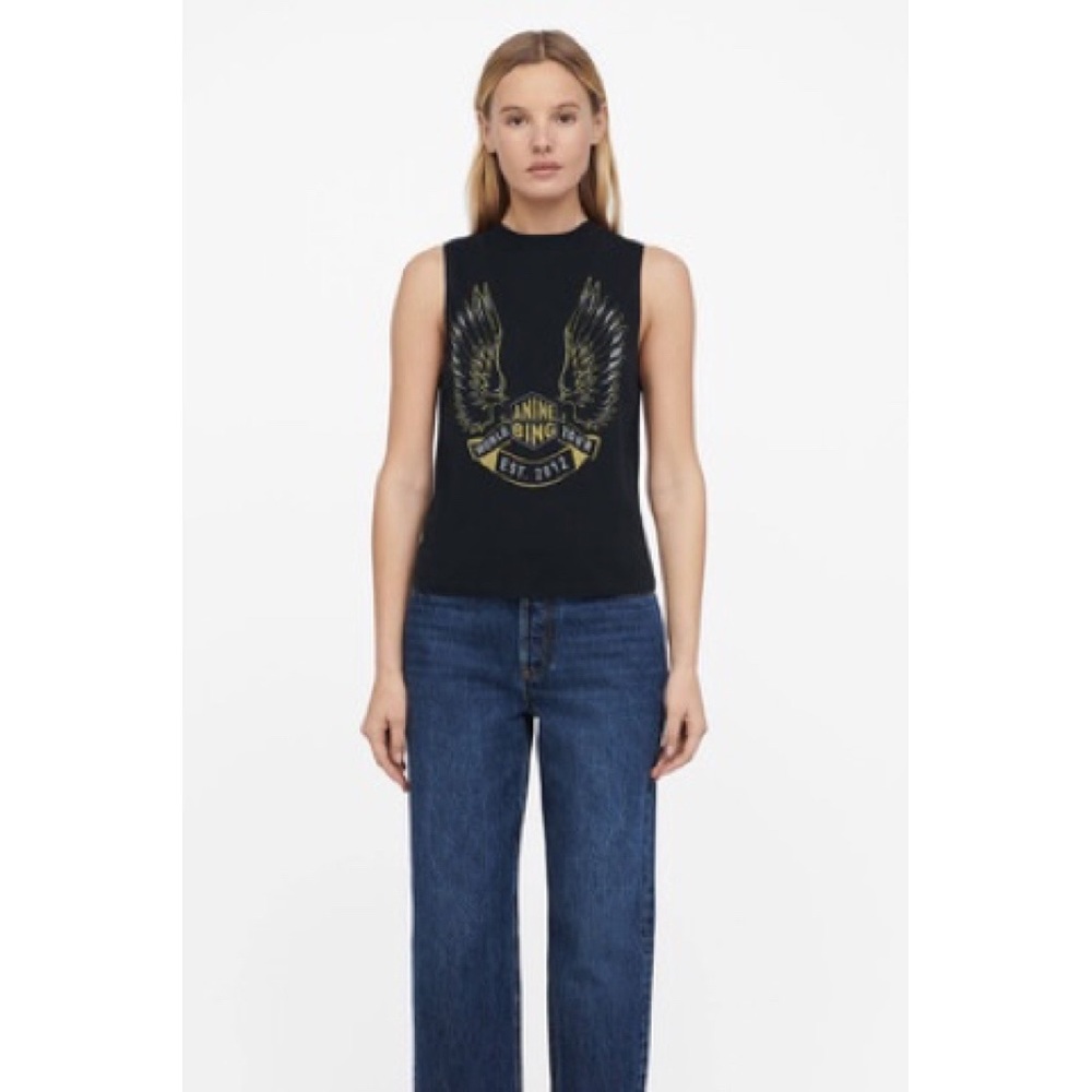 Anine Bing Lennon tank gold wings